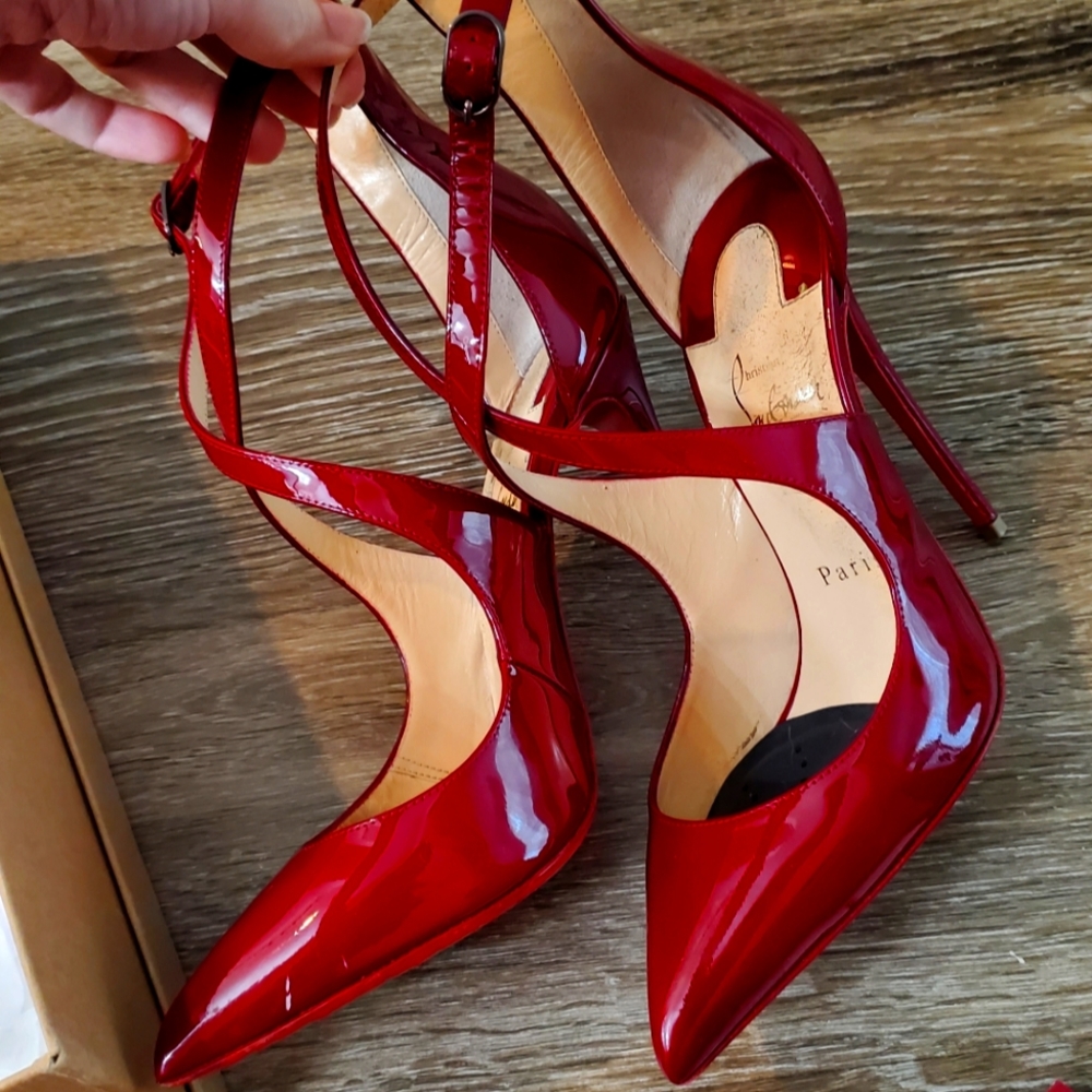 Christian Louboutin marlenarock carmin 38 burgundy red